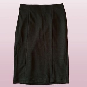ELLE Black Textured Midi Pencil Skirt